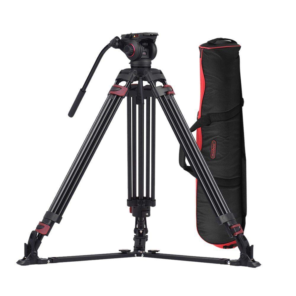 miliboo MTT609A Aluminum Fluid Head Camera Video Tripod for