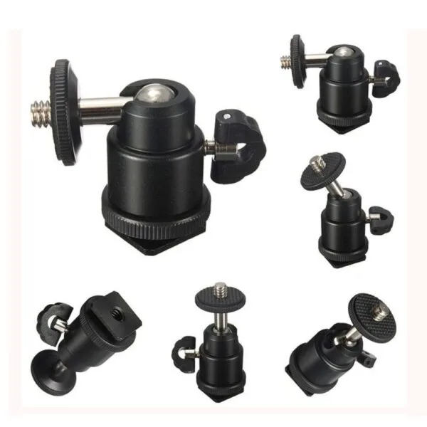 Adjustable Small Ball Head 1/4" Hot Shoe Mount digiphoto
