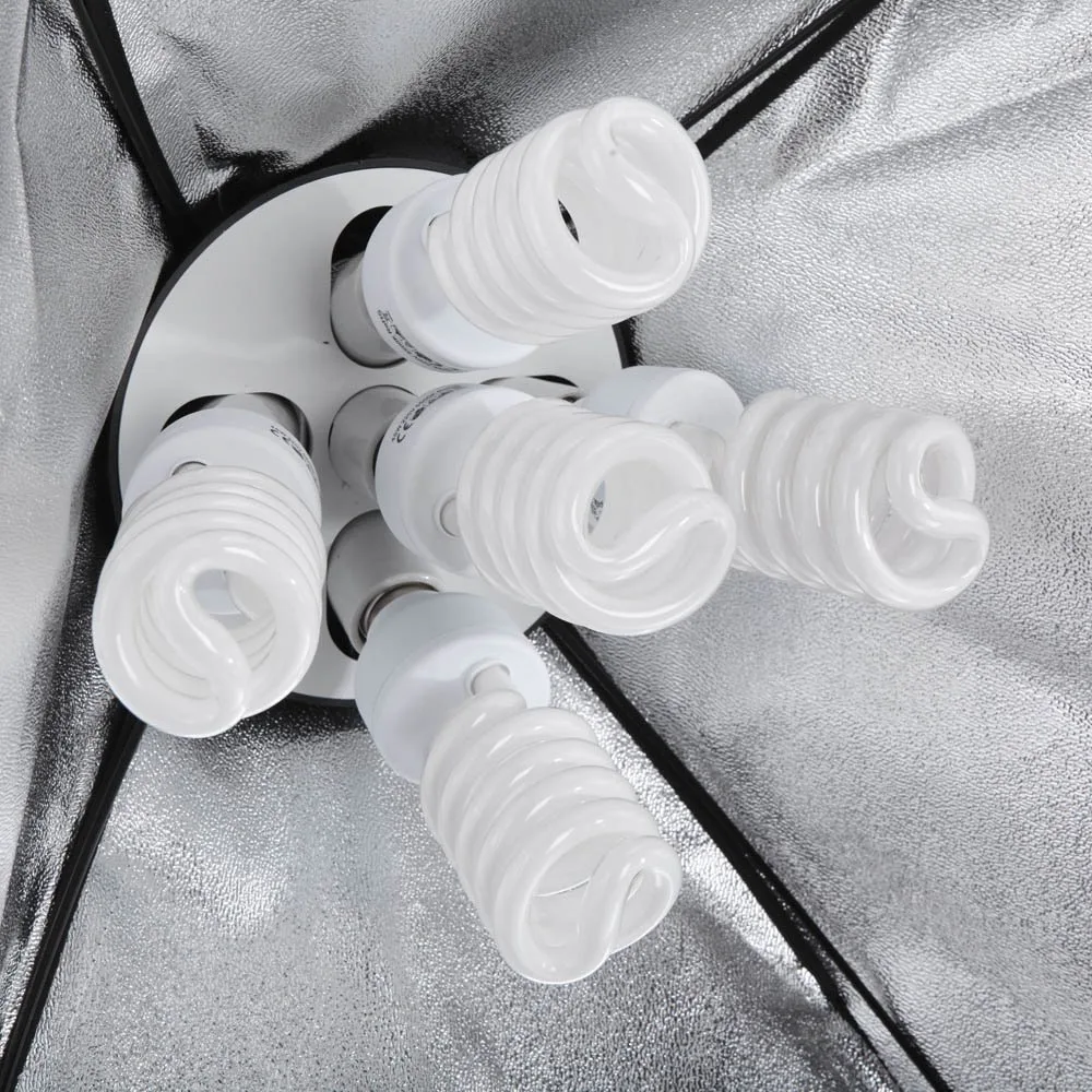 Digiphoto 5 x E27 Socket Bulb Head Holder with 60x90cm Softbox DIGIPHOTO