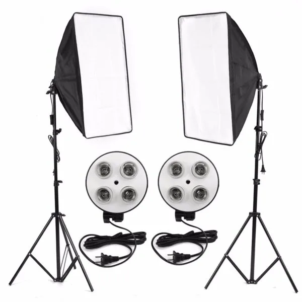 : DigiPhoto ,Photo Video Studio Lighting Kit 4-Socket Holder Softbox Light Stands