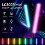 Godox LC500R Mini RGB LED Video Light Stick Lighting,2500K-8500K Adjustable, CRI 95 TLCI 96 Accurate Color, 360° Full-Color LED Light,15 FX Lighting Effects,0-100% Dimmable Support APP Control - Image 3