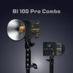 BI 100 PRO Combo 100W inbuilt 11200 mah Battery, Bi-Colour LED Continuous Light, CCT 2700K-6500K, CR>I 96, with Optical Snoot 10 Metal gobos, 12 Special fx Effects - Image 8