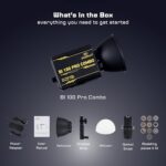 BI 100 PRO Combo 100W inbuilt 11200 mah Battery, Bi-Colour LED Continuous Light, CCT 2700K-6500K, CR>I 96, with Optical Snoot 10 Metal gobos, 12 Special fx Effects - Image 4