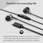 Sennheiser CX 80U Wired in-Ear Earphones with in-Line Microphone, One Button Smart Control, Lightweight Design, USB Type-C, 3 Ear Tip Sizes, 1Y Warranty, Voice Control, Black - Image 6