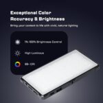RF 15 RGB LED Video Light for Photography & Videography | 2700K-7500K Adjustable CCT | CRI Ra95+ Studio Fill Light | 4000mAh Rechargeable Camera Light with Type-C Charging - Image 3