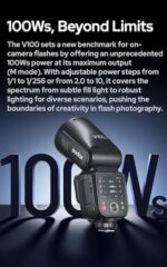 Godox V100-C Camera Flash for Canon,Round Head Speedlite,TTL Touch Screen 2.4G Wireless X System for Canon Cameras - Image 6