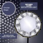 65cm Parabolic Softbox Bowens Mount, Quick Release with Dual Diffusers/Grid/Bag for Video Continuous Lighting - Image 3