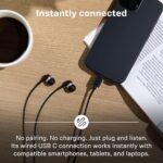Sennheiser CX 80U Wired in-Ear Earphones with in-Line Microphone, One Button Smart Control, Lightweight Design, USB Type-C, 3 Ear Tip Sizes, 1Y Warranty, Voice Control, Black - Image 4