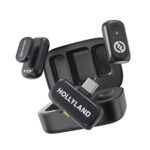 Hollyland Lark A1 Duo Wireless Lavalier Microphone, 48kHz/24-bit Audio, 3-Level Noise Cancellation, 200m Range, Clip-On Mic for iPhone 15/16, Android, YouTube, Podcast & Vlog