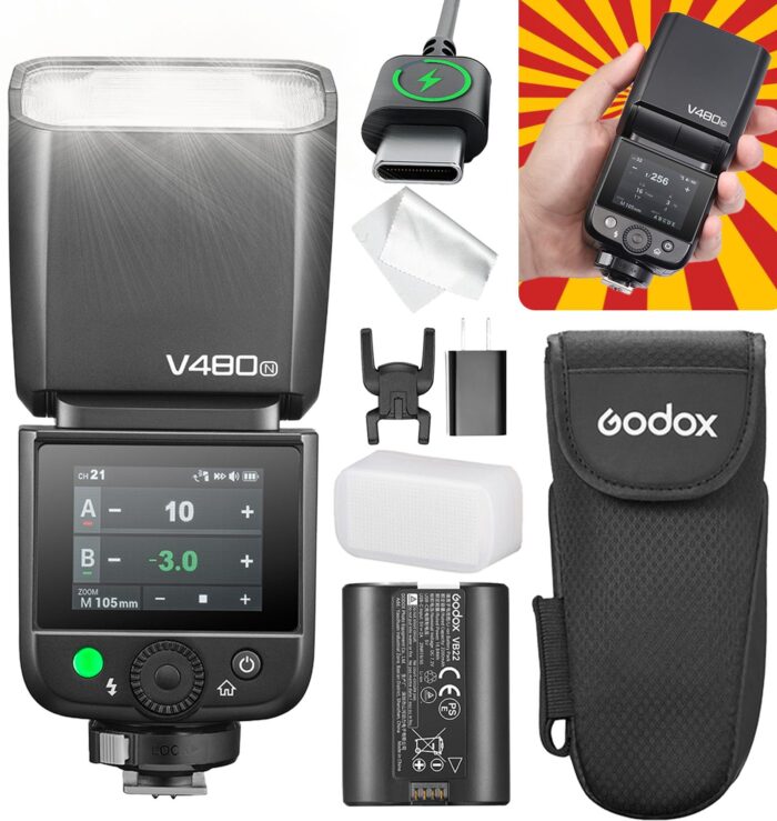 GODOX V860III-N Camera Flash for Nikon Camera Flash Speedlight Speedlite Light,2.4G HSS 1/8000s,480 Full-Power Flashes,7.2V/2600mAh Li-ion Battery,10 Levels LED Modeling Lamp, Black - Image 15