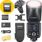 Godox V100-C Camera Flash for Canon,Round Head Speedlite,TTL Touch Screen 2.4G Wireless X System for Canon Cameras