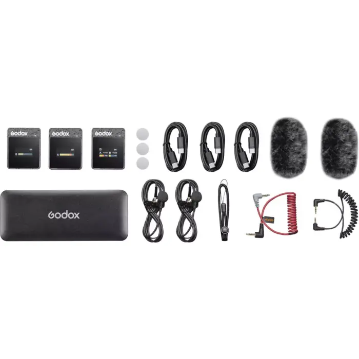 Godox MoveLink II M2 (2023 Edition) Compact 2-Person Wireless Microphone System for Cameras & Smartphones with 3.5mm (2.4 GHz, Black) - Image 7